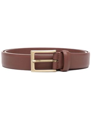 D4.0 square-buckle leather belt - Brown
