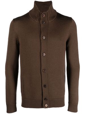 D4.0 virgin-wool knit cardigan - Brown