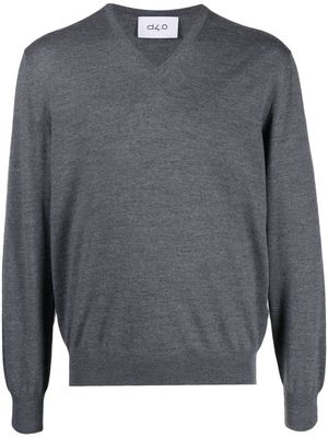 D4.0 virgin-wool V-neck jumper - Grey