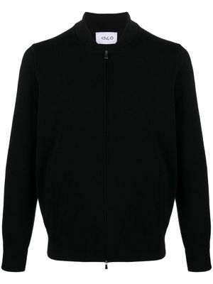 D4.0 zip-up wool cardigan - Black
