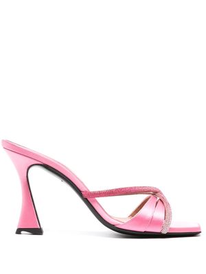 D'ACCORI Lust 100mm rhinestone-embellished mules - Pink