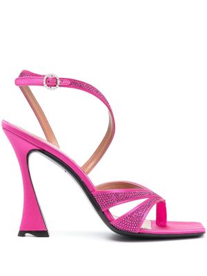 D'ACCORI Raya 100mm crystal-embellished sandals - Pink