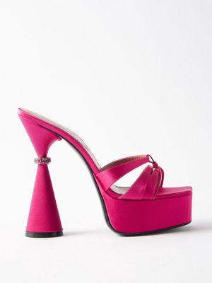 D'accori - Sienna 130 Satin Platform Sandals - Womens - Pink