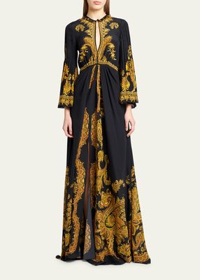 Dahlia Long-Sleeve Printed Gown