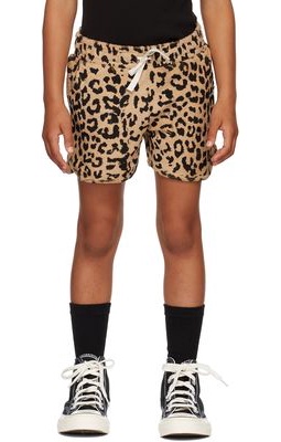 Daily Brat Kids Brown Leopard Towel Shorts