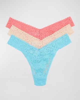Daily Lace Scalloped Original-Rise Thong 3-Pack