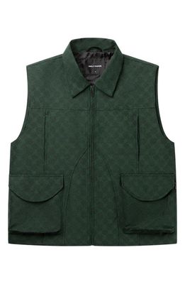 DAILY PAPER Benji Monogram Zip Vest in Pine Green 