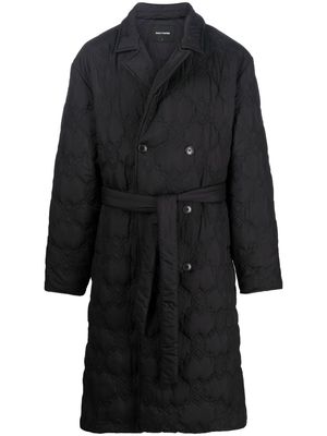 Daily Paper double breasted quilted coat - Black