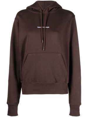 Daily Paper embroidered-logo drawstring hoodie - Brown