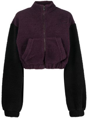 Daily Paper faux-shearling cropped jacket - Purple