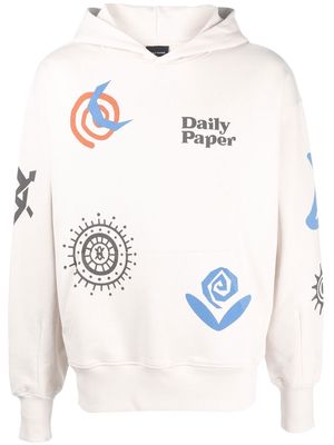 Daily Paper graphic-print cotton hoodie - White