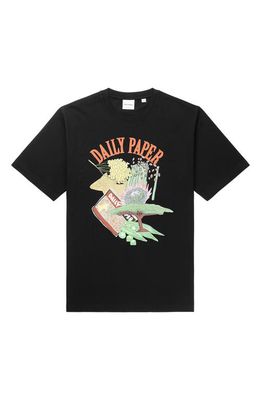 DAILY PAPER Hoji Cotton Graphic Tee in Black