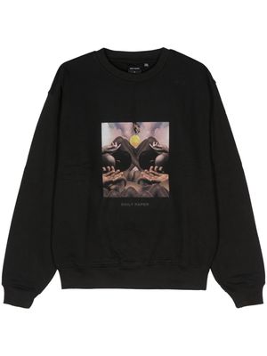 Daily Paper landscape-print cotton sweatshirt - Black