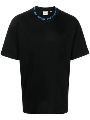 Daily Paper logo-collar T-shirt - Black