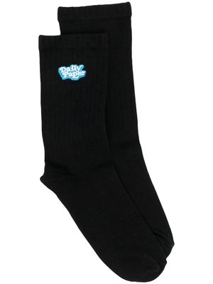 Daily Paper logo-embroidered ribbed socks - Black