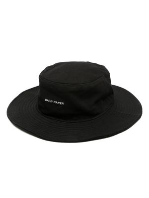 Daily Paper logo-lettering cotton bucket hat - Black