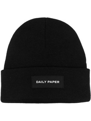 Daily Paper logo-patch beanie - Black