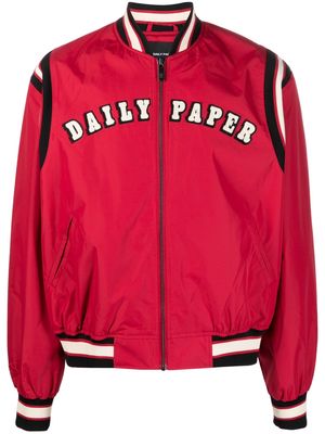 Daily Paper logo-patch bomber jacket - Red