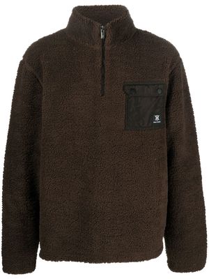 Daily Paper logo-patch fleece sweatshirt - Brown