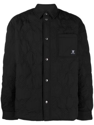 Daily Paper logo-patch quilted jacket - Black