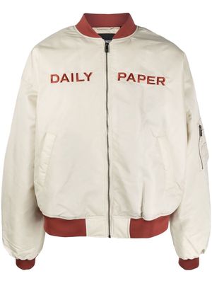 Daily Paper logo-print detail bomber jacket - Neutrals