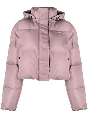 Daily Paper logo-print hooded puffer coat - Pink