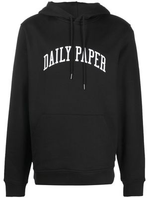 Daily Paper logo print long-sleeve hoodie - Black