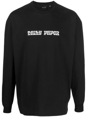 Daily Paper logo print long-sleeved sweatshirt - Black