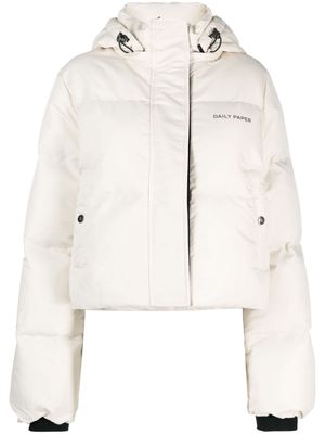 Daily Paper padded hooded cropped jacket - White