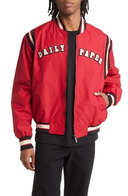 DAILY PAPER Peregria Bomber Jacket in Jester Red/Black