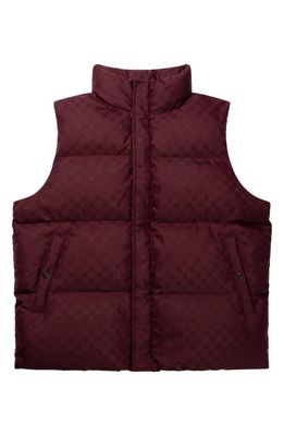 DAILY PAPER Pondo Water Resistant Nylon Puffer Vest in Bordeaux Wine