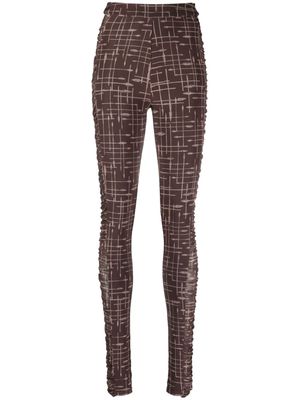 Daily Paper Rania graphic-print panelled leggings - Brown