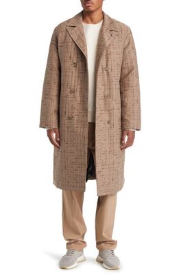 DAILY PAPER Rashawn Double Breasted Long Coat in Oxford Beige/Brown