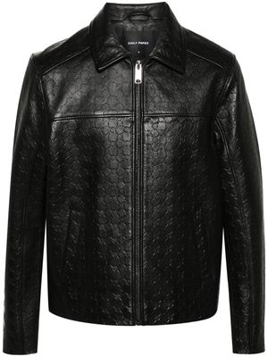 Daily Paper Silence Monogram leather jacket - Black