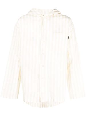 Daily Paper stripe-pattern hooded shirt - White