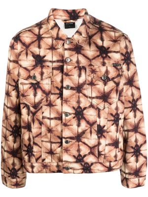Daily Paper tie-dye print denim jacket - Brown