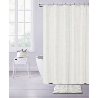Dainty Home Chenille Shower Curtain in Pearl 70" x 72"