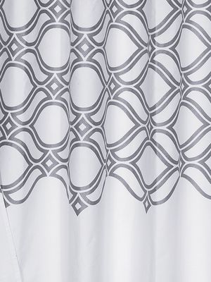 Dainty Home Diamonte Printed 100% Cotton Shower Curtain in Silver 70" x 72"