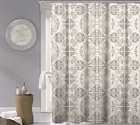 Dainty Home Mosaic Cotton Fabric Shower Curtain