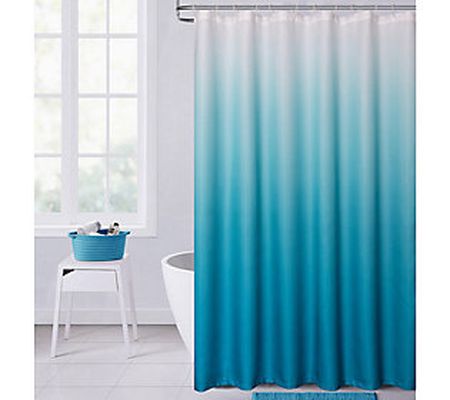 Dainty Home Printed Ombre Waffle Texture Shower Curtain