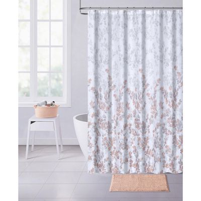 Dainty Home Printed Waffle Shower Curtain in Blush 70" x 72"