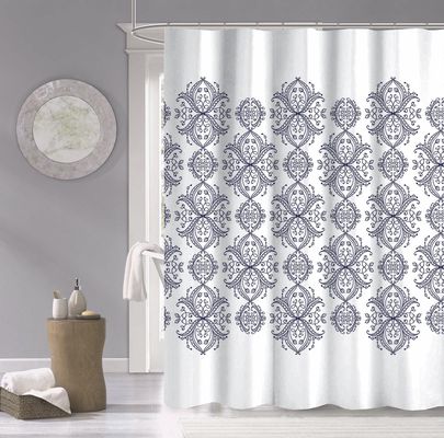 Dainty Home Royale Printed 100% Cotton Shower Curtain in Navy 70" x 72"