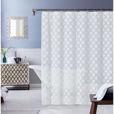 Dainty Home Shower Curtain Solid Color in White 70" x 72"