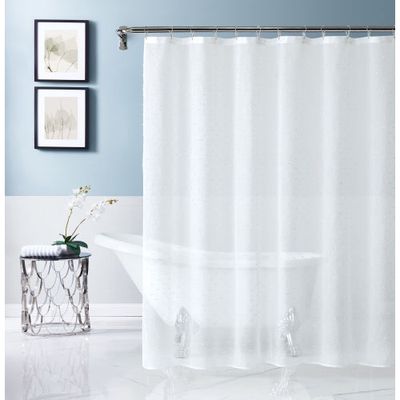 Dainty Home Sprinkles Embellished Lurex Shower Curtain in White 70" x 72"