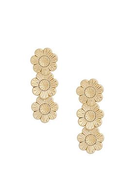 Daisy 24K-Gold-Plated Triple-Drop Earrings