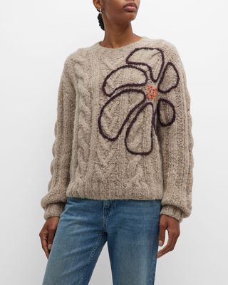 Daisy Cable-Knit Pullover