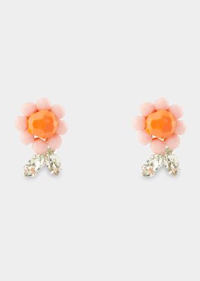 Daisy Leaf Stud Earrings