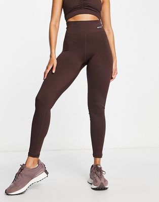 Daisy Street Active Distorted Geo high waisted leggings in brown