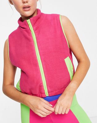 Daisy Street Active Neon vest in pink