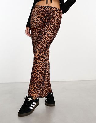 Daisy Street maxi skirt in grunge leopard-Multi